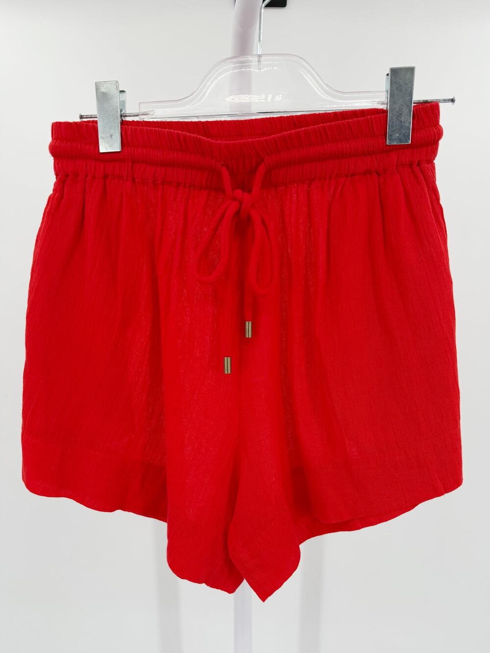 The Great. Shorts Delta Hot Red Gauze Swim Pull On Lounge Size 1 Small